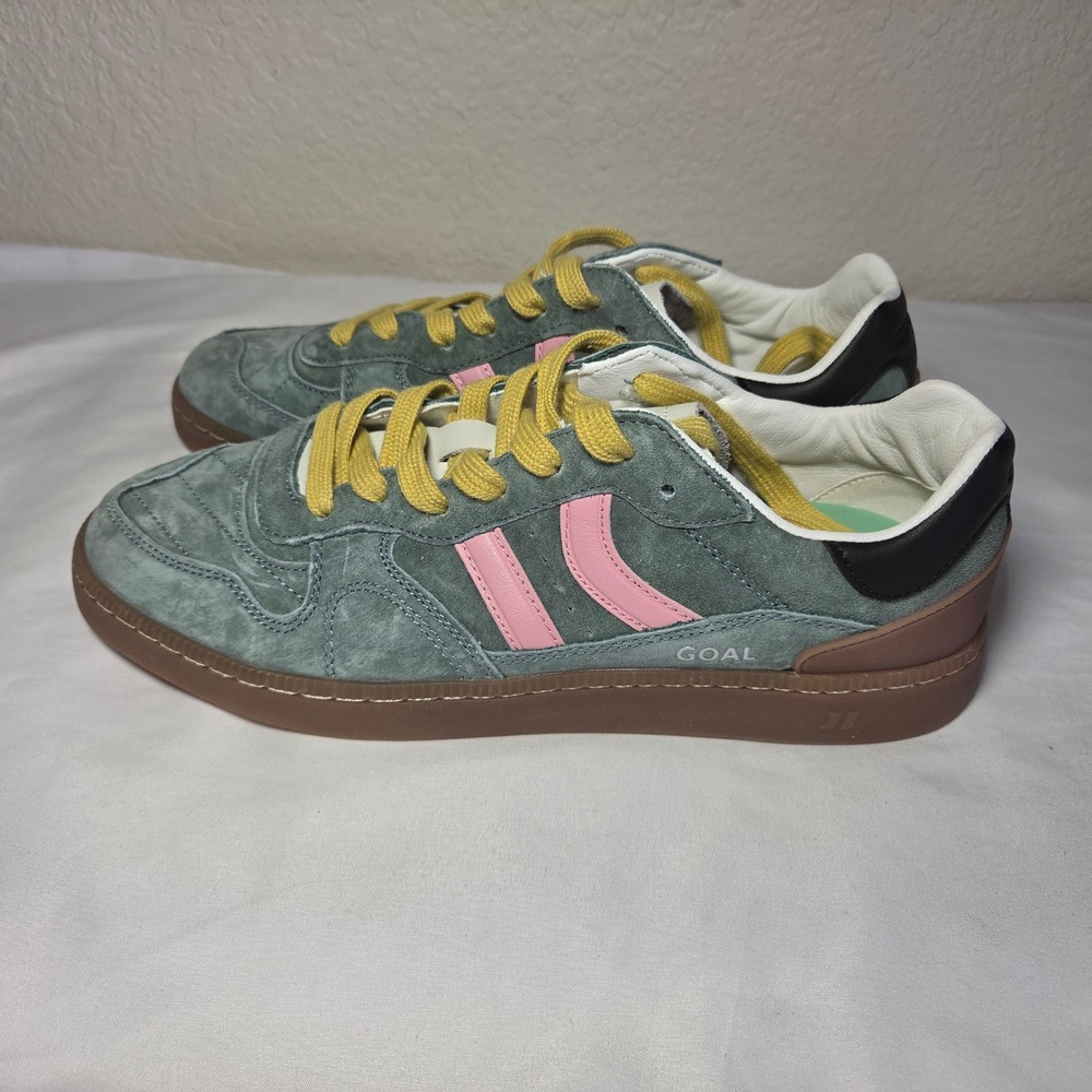 Coolway Goal Suede Sneakers Green Pink Yellow Gum Sole Low Top Mens 11